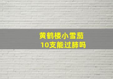 黄鹤楼小雪茄10支能过肺吗