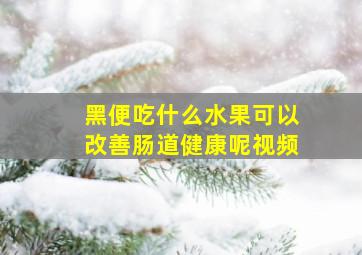 黑便吃什么水果可以改善肠道健康呢视频