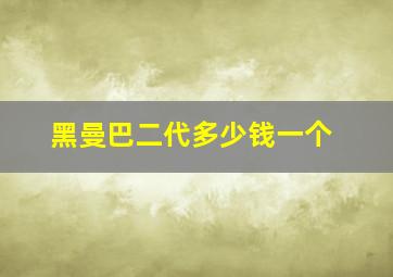 黑曼巴二代多少钱一个