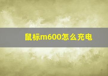 鼠标m600怎么充电