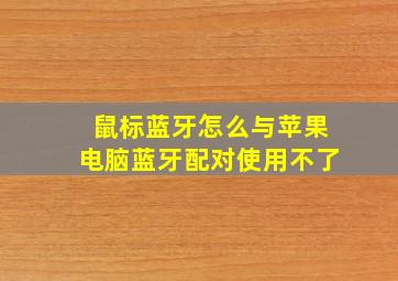 鼠标蓝牙怎么与苹果电脑蓝牙配对使用不了