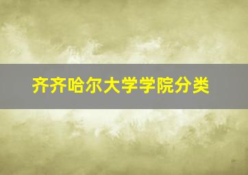 齐齐哈尔大学学院分类