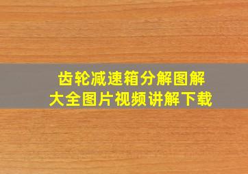 齿轮减速箱分解图解大全图片视频讲解下载