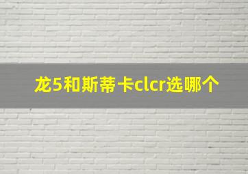 龙5和斯蒂卡clcr选哪个