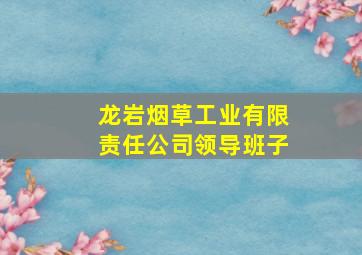 龙岩烟草工业有限责任公司领导班子