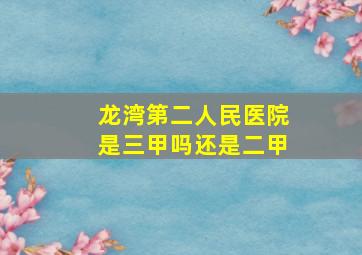 龙湾第二人民医院是三甲吗还是二甲