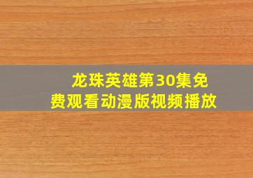 龙珠英雄第30集免费观看动漫版视频播放