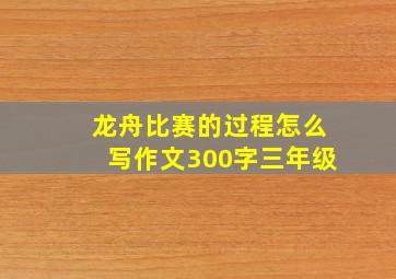 龙舟比赛的过程怎么写作文300字三年级