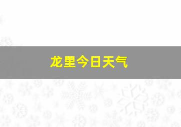 龙里今日天气