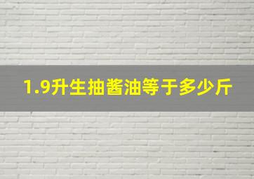 1.9升生抽酱油等于多少斤