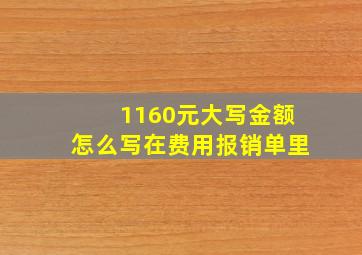 1160元大写金额怎么写在费用报销单里