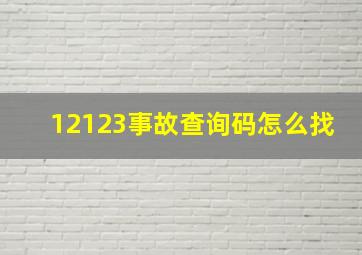 12123事故查询码怎么找