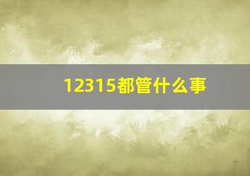 12315都管什么事