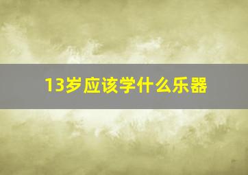 13岁应该学什么乐器