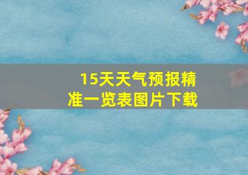 15天天气预报精准一览表图片下载