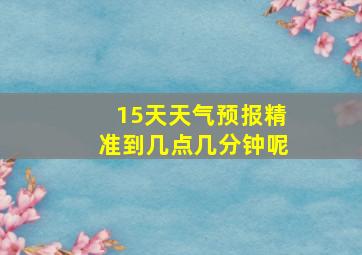 15天天气预报精准到几点几分钟呢