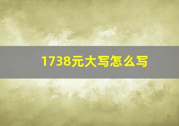 1738元大写怎么写