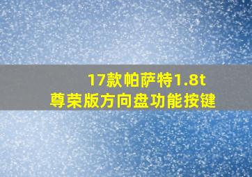 17款帕萨特1.8t尊荣版方向盘功能按键