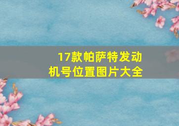 17款帕萨特发动机号位置图片大全