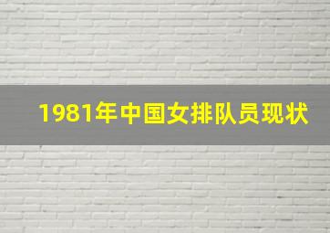 1981年中国女排队员现状