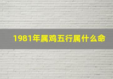 1981年属鸡五行属什么命