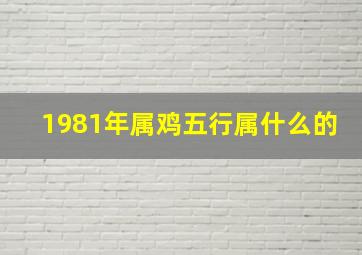 1981年属鸡五行属什么的