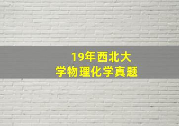 19年西北大学物理化学真题