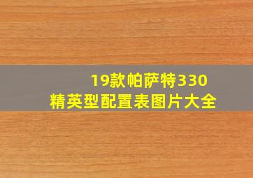 19款帕萨特330精英型配置表图片大全