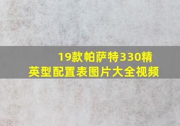 19款帕萨特330精英型配置表图片大全视频