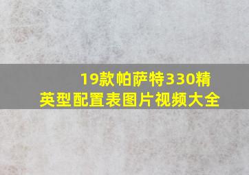 19款帕萨特330精英型配置表图片视频大全