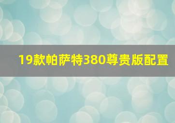 19款帕萨特380尊贵版配置