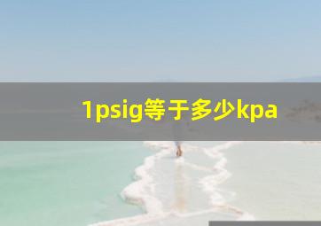 1psig等于多少kpa