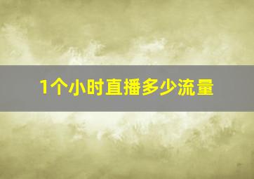 1个小时直播多少流量