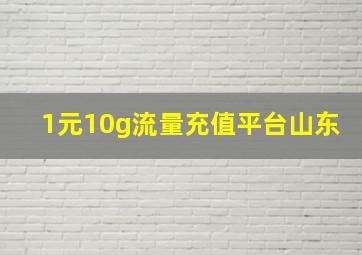 1元10g流量充值平台山东