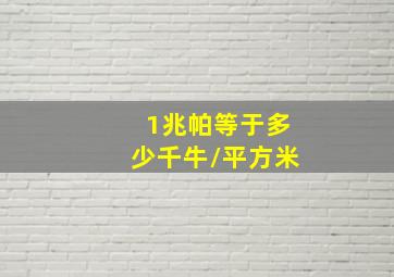 1兆帕等于多少千牛/平方米