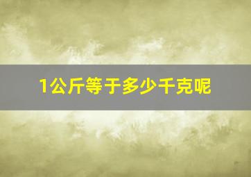 1公斤等于多少千克呢