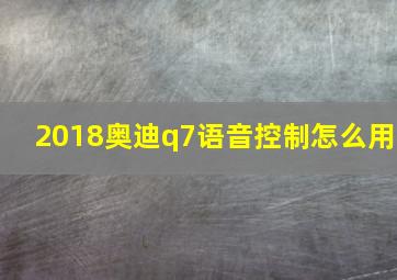 2018奥迪q7语音控制怎么用