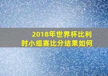 2018年世界杯比利时小组赛比分结果如何