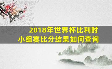 2018年世界杯比利时小组赛比分结果如何查询