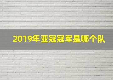 2019年亚冠冠军是哪个队