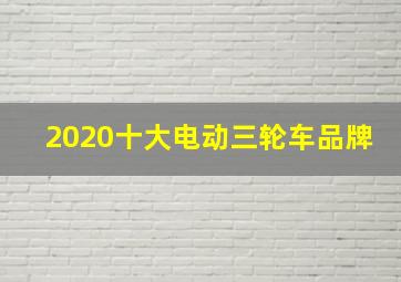 2020十大电动三轮车品牌