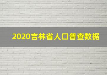 2020吉林省人口普查数据