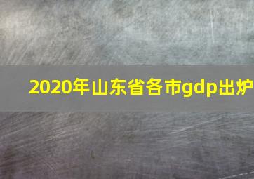 2020年山东省各市gdp出炉