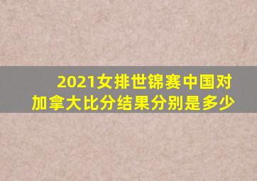 2021女排世锦赛中国对加拿大比分结果分别是多少