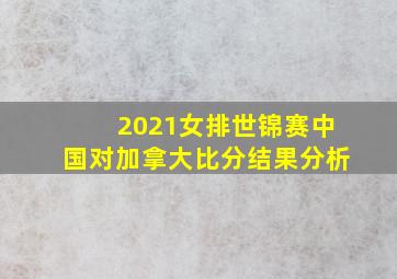 2021女排世锦赛中国对加拿大比分结果分析