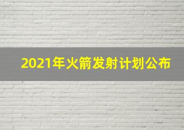 2021年火箭发射计划公布