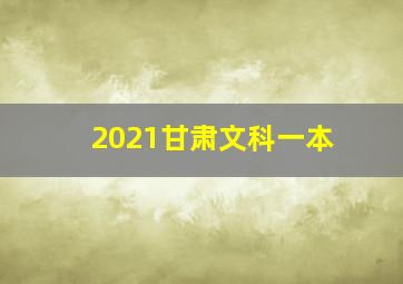 2021甘肃文科一本