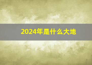 2024年是什么大地