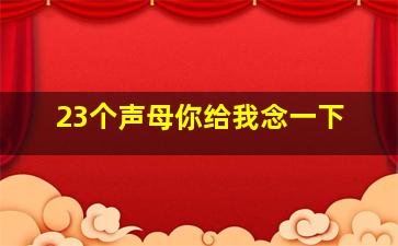 23个声母你给我念一下