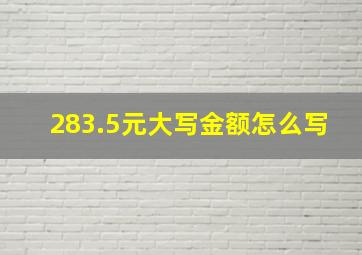 283.5元大写金额怎么写